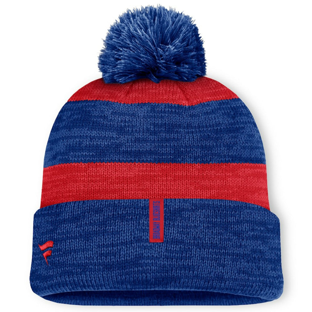 New York Rangers Fanatics Fundamental Red Line Cuffed Knit Hat with Pom - Navy - NHL 201193687