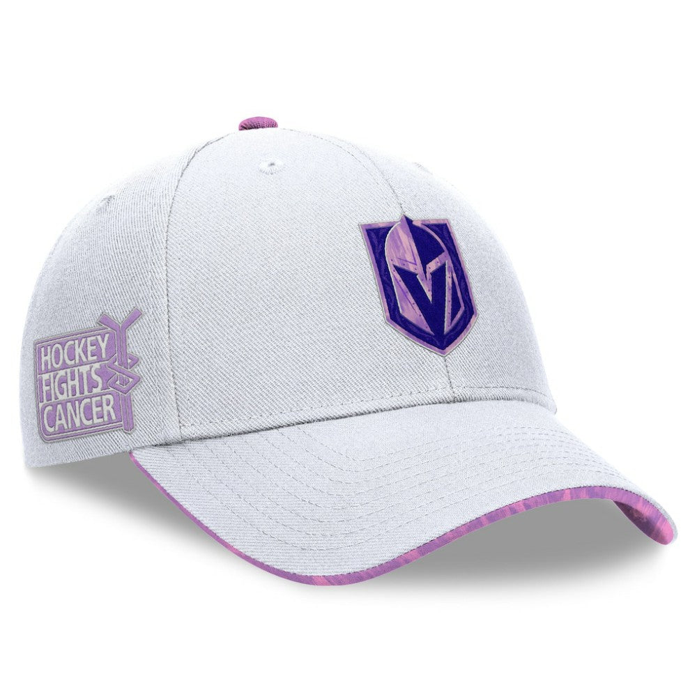 Vegas Golden Knights Fanatics Authentic Pro Hockey Fights Cancer Adjustable Hat - White - NHL 201193796