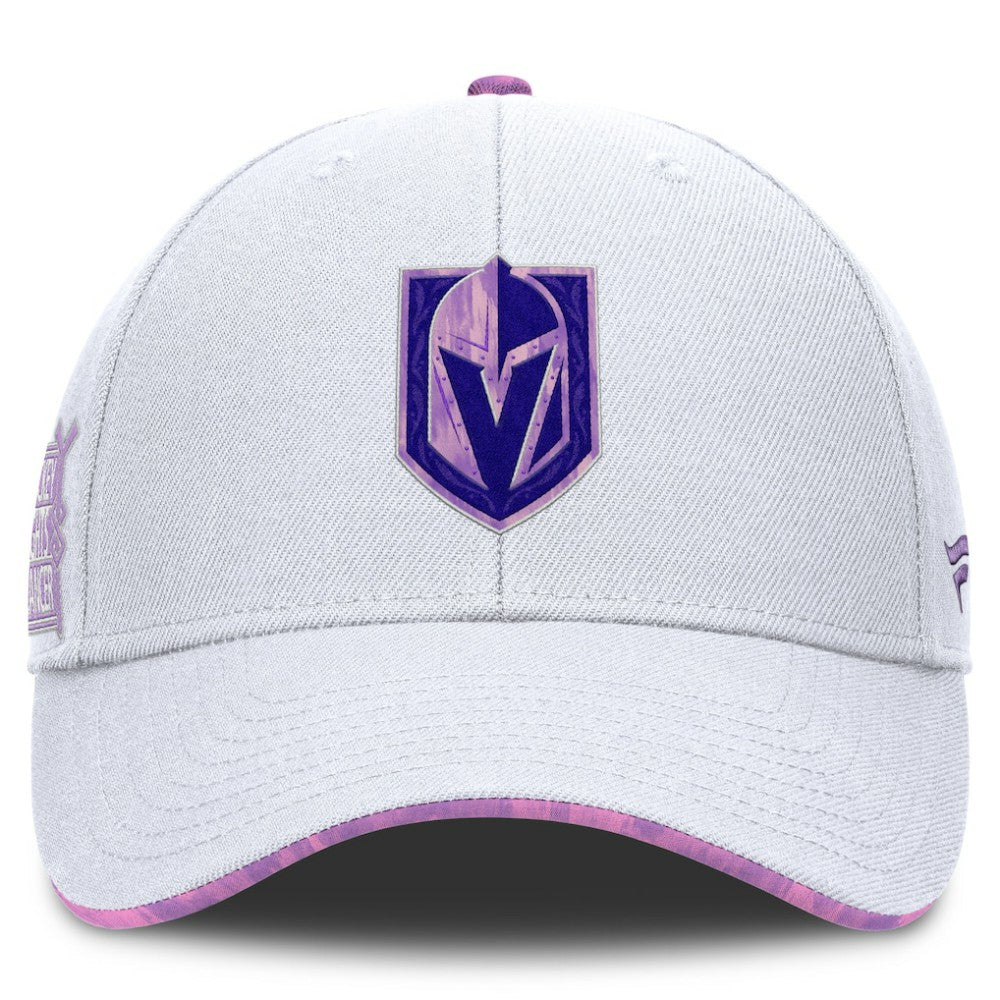 Vegas Golden Knights Fanatics Authentic Pro Hockey Fights Cancer Adjustable Hat - White - NHL 201193796