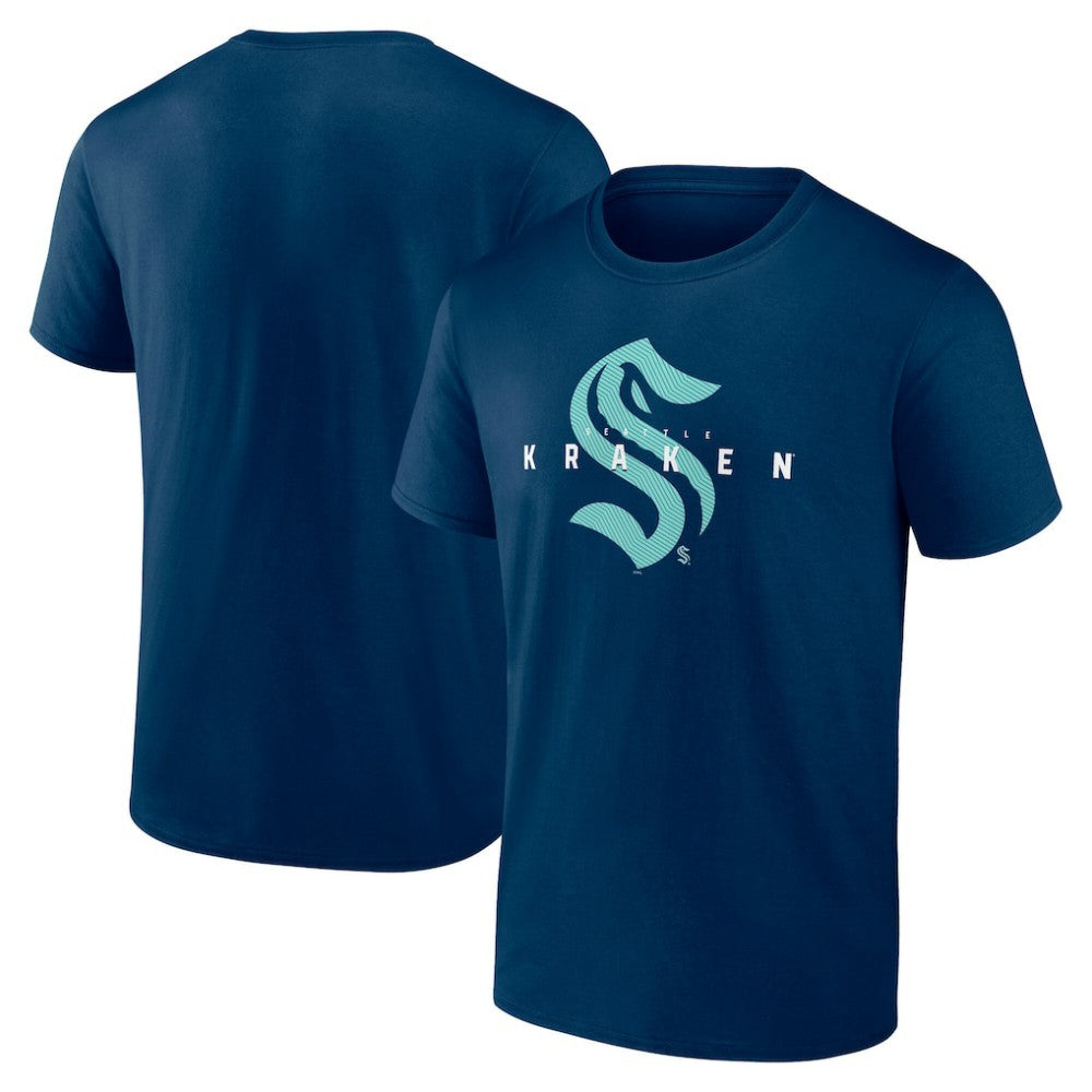 Seattle Kraken Logo Athletic Coordinate T-Shirt - Navy - NHL 201194638