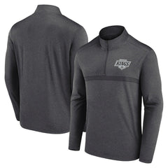 Los Angeles Kings Logo Athletic Head-to-Head Raglan Quarter-Zip Top - Heather Charcoal - NHL 201194795