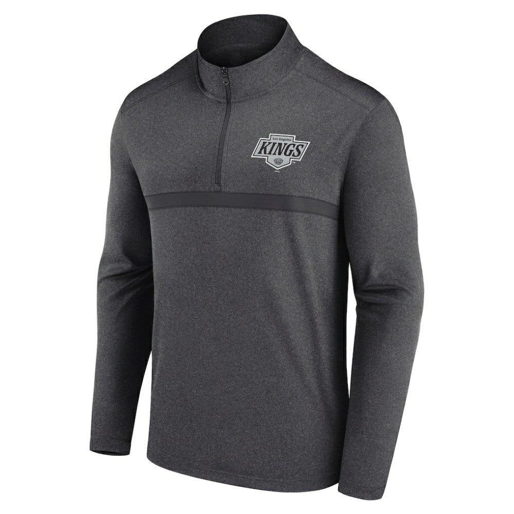 Los Angeles Kings Logo Athletic Head-to-Head Raglan Quarter-Zip Top - Heather Charcoal - NHL 201194795