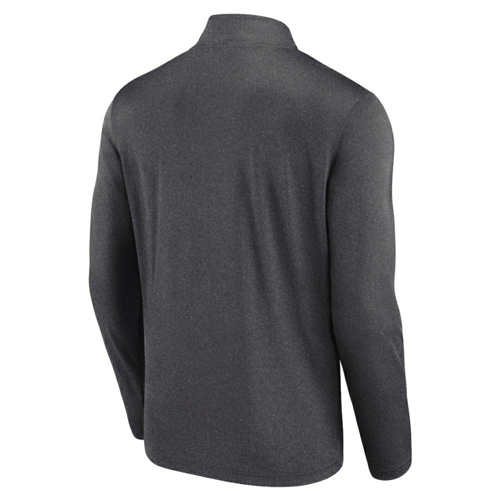 Philadelphia Flyers Logo Athletic Head-to-Head Raglan Quarter-Zip Top - Heather Charcoal - NHL 201194804