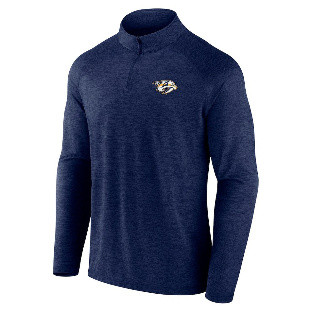 Nashville Predators Logo Athletic Head-to-Head Raglan Quarter-Zip Top - Navy - NHL 201194816