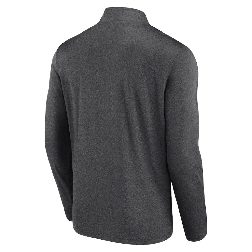 Boston Bruins Logo Athletic Head-to-Head Raglan Quarter-Zip Top - Heather Charcoal - NHL 201194819