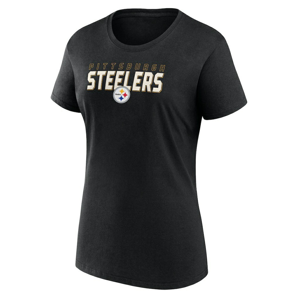 Pittsburgh Steelers Logo Athletic Women's Lean T-Shirt Black