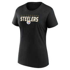 Pittsburgh Steelers Logo Athletic Women's Lean T-Shirt Black
