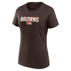 Cleveland Browns Logo Athletic Women's Lean T-Shirt Brown