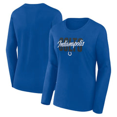 Indianapolis Colts Logo Athletic Women's Grip Long Sleeve T-Shirt Royal