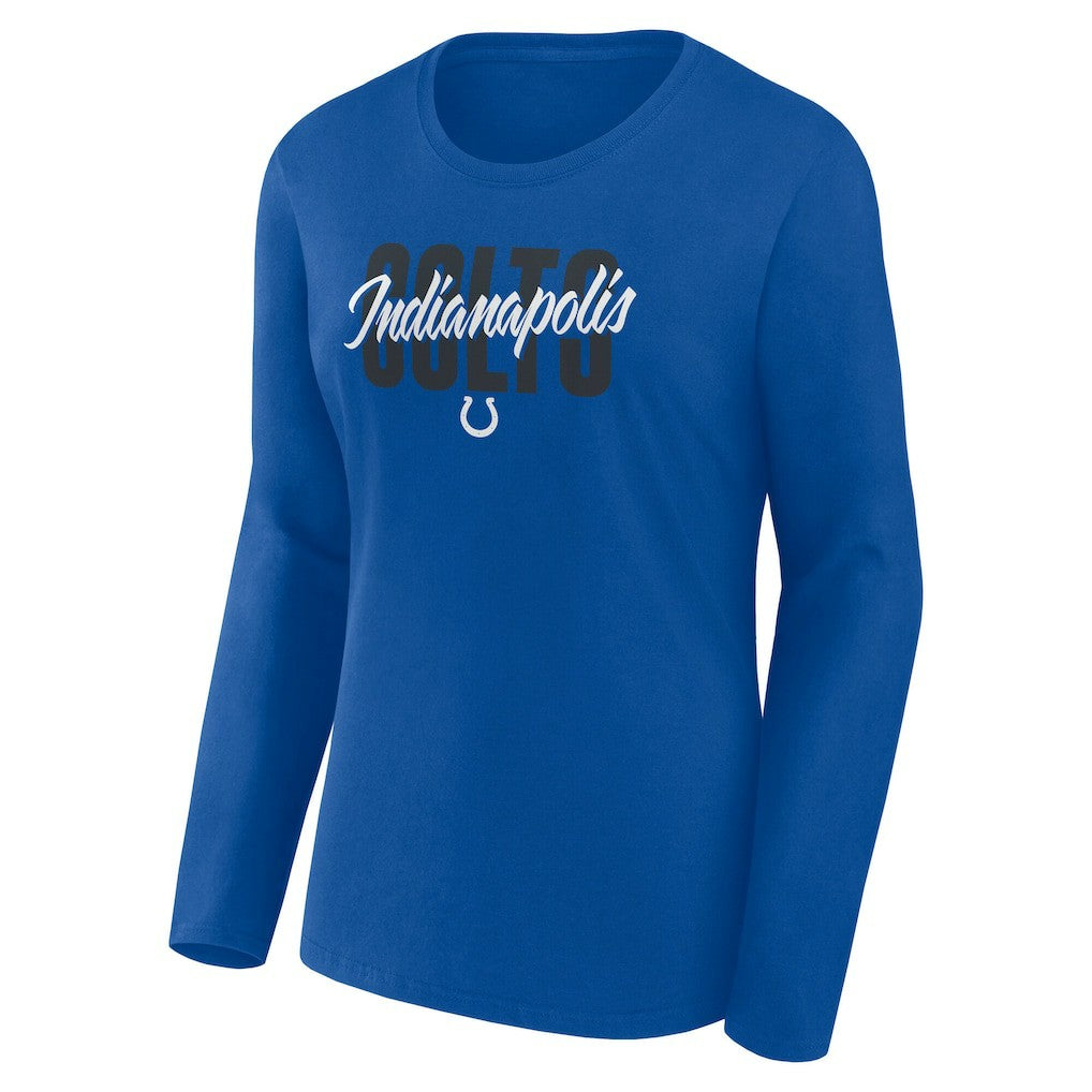Indianapolis Colts Logo Athletic Women's Grip Long Sleeve T-Shirt Royal