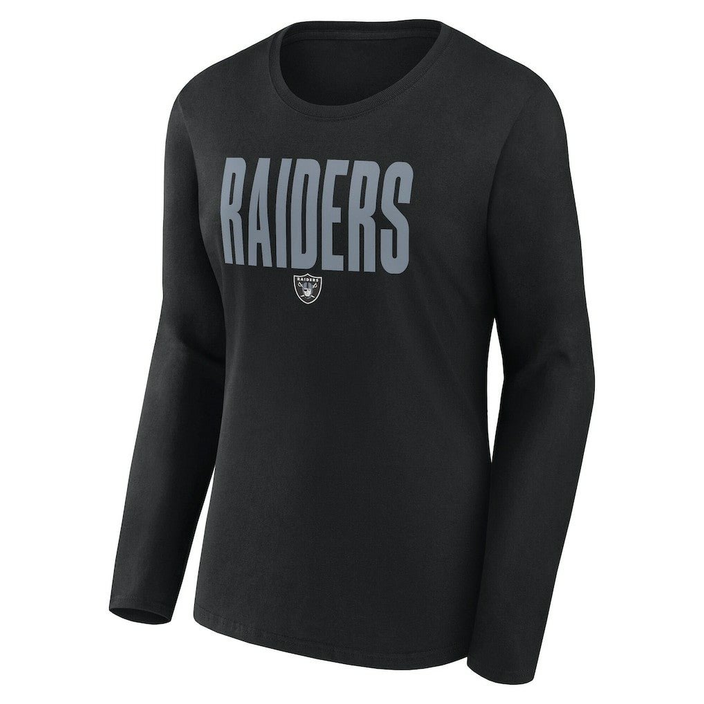 Las Vegas Raiders Logo Athletic Women's Grip Long Sleeve T-Shirt Black