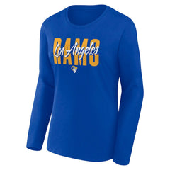 Los Angeles Rams Logo Athletic Women's Grip Long Sleeve T-Shirt Royal