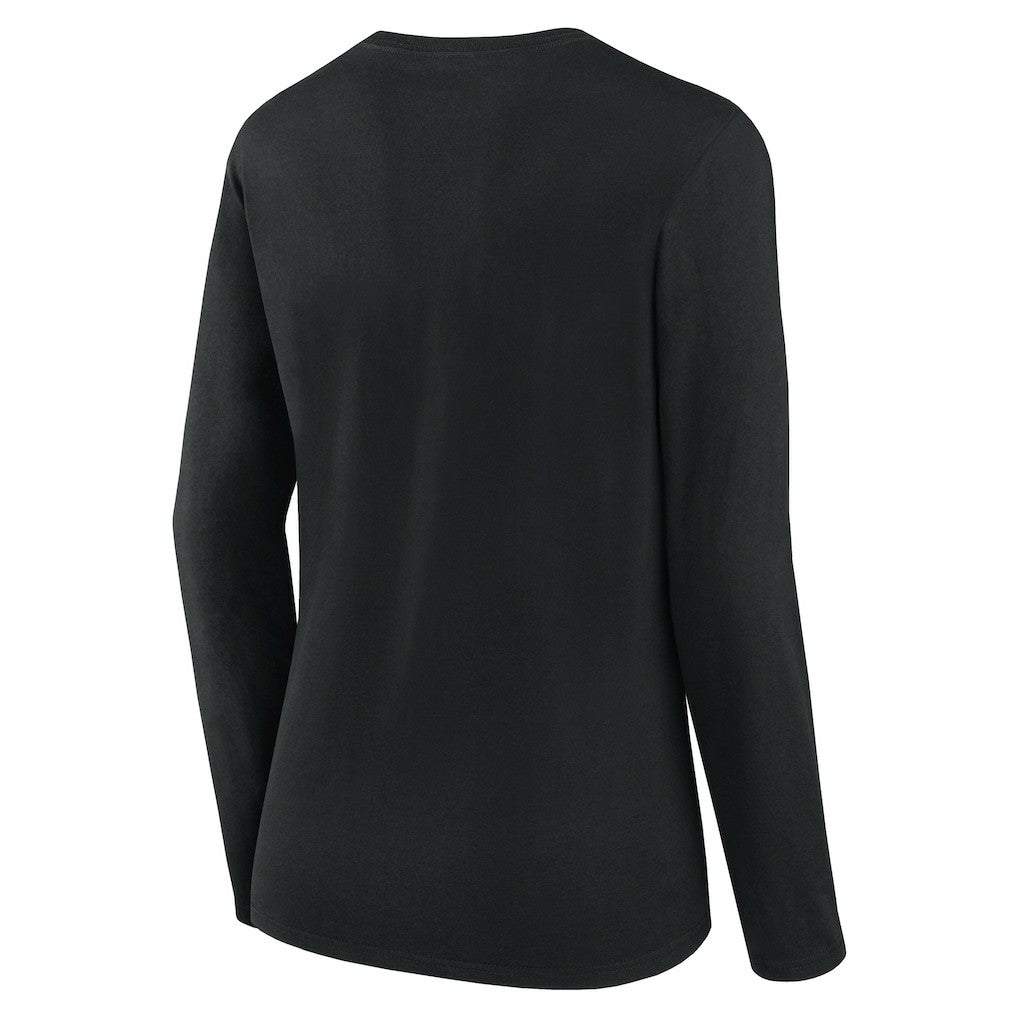 New Orleans Saints Logo Athletic Women's Grip Long Sleeve T-Shirt Black