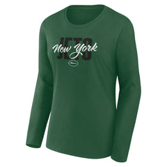 New York Jets Logo Athletic Women's Grip Long Sleeve T-Shirt Green