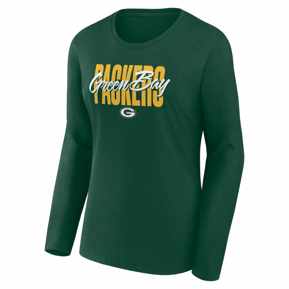 Green Bay Packers Logo Athletic Women's Grip Long Sleeve T-Shirt Green