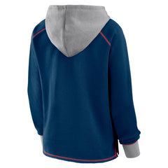 Houston Texans Logo Athletic Women's Boom Fleece Pullover V-Neck Hoodie Navy