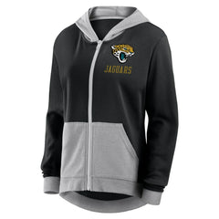 Jacksonville Jaguars Logo Athletic Women's Hit It French Terry Full-Zip Hoodie Black