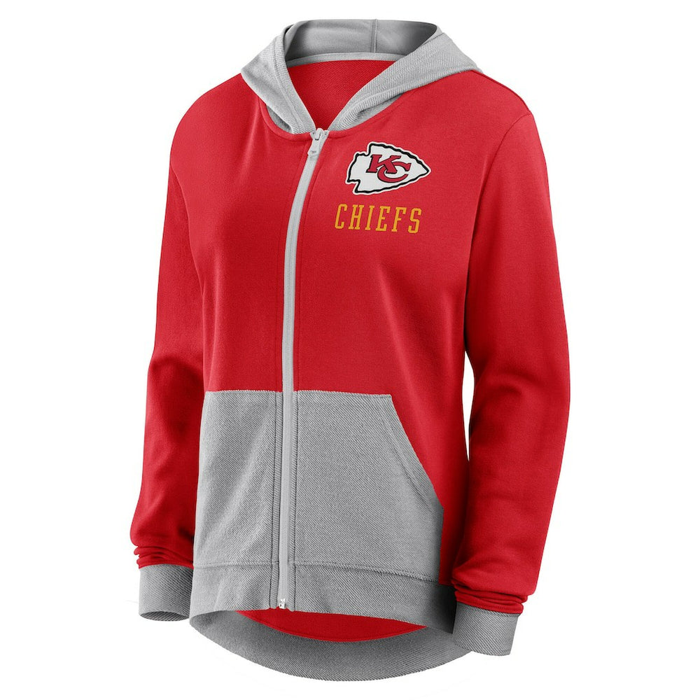 Kansas City Chiefs Logo Athletic Women's Hit It French Terry Full-Zip Hoodie Red