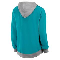 Miami Dolphins Logo Athletic Women's Hit It French Terry Full-Zip Hoodie Aqua