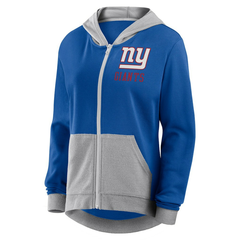 New York Giants Logo Athletic Women's Hit It French Terry Full-Zip Hoodie Royal