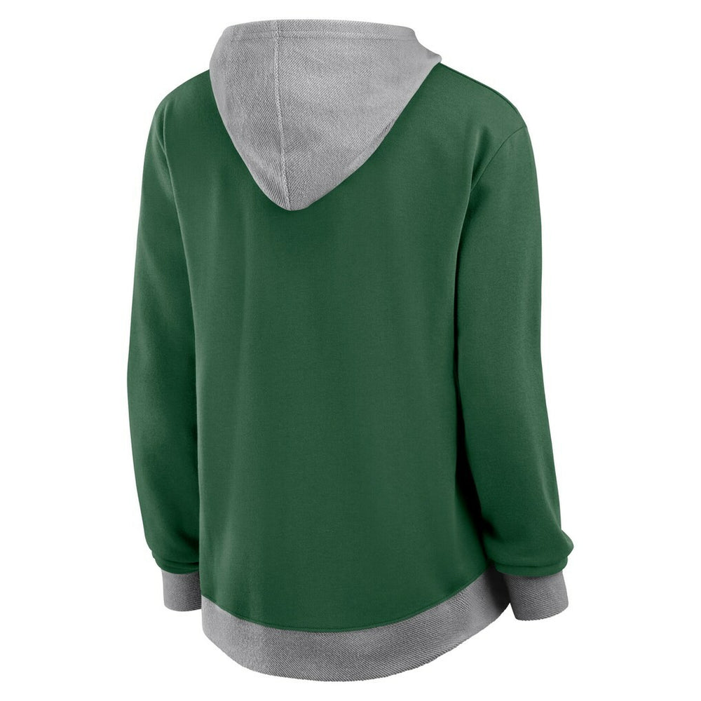 New York Jets Logo Athletic Women's Hit It French Terry Full-Zip Hoodie Green