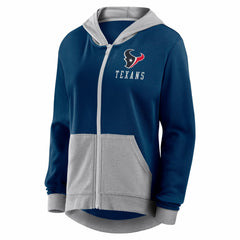 Houston Texans Logo Athletic Women's Hit It French Terry Full-Zip Hoodie Navy