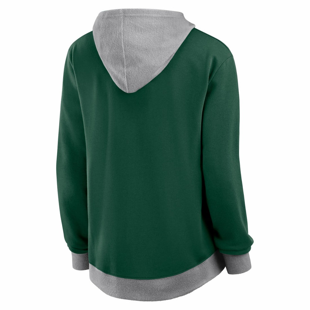 Green Bay Packers Logo Athletic Women's Hit It French Terry Full-Zip Hoodie Green