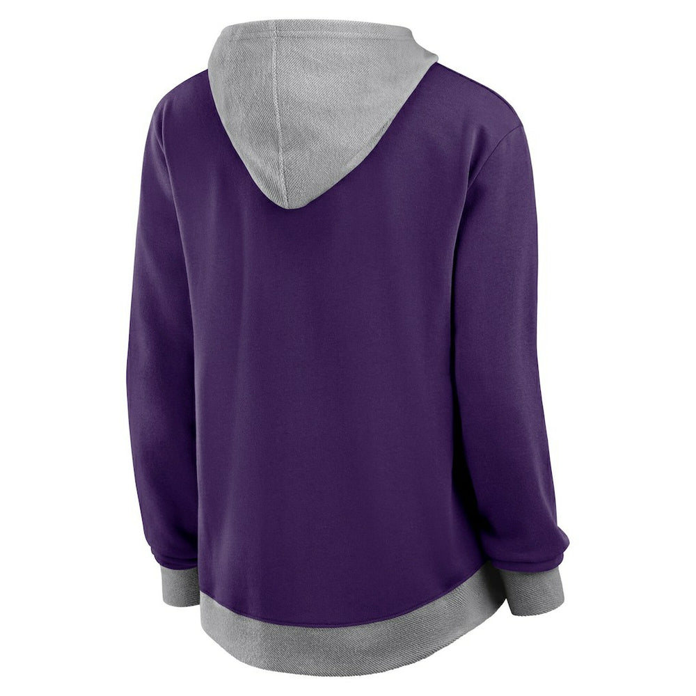 Baltimore Ravens Logo Athletic Women's Hit It French Terry Full-Zip Hoodie Purple