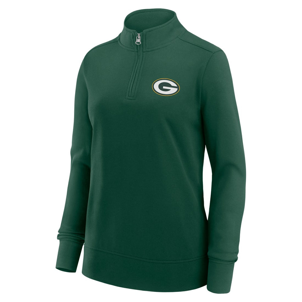 Green Bay Packers Logo Athletic Women's Velocity Quarter-Zip Jacket Green