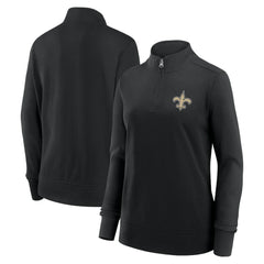 New Orleans Saints Logo Athletic Women's Velocity Quarter-Zip Jacket Black