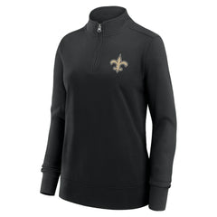 New Orleans Saints Logo Athletic Women's Velocity Quarter-Zip Jacket Black