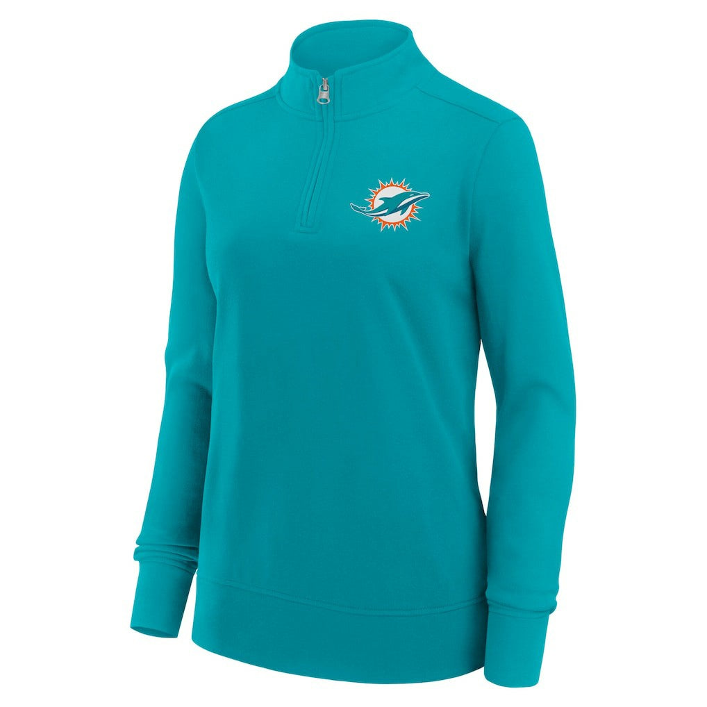 Miami Dolphins Logo Athletic Women's Velocity Quarter-Zip Jacket Aqua