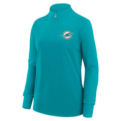 Miami Dolphins Logo Athletic Women's Velocity Quarter-Zip Jacket Aqua