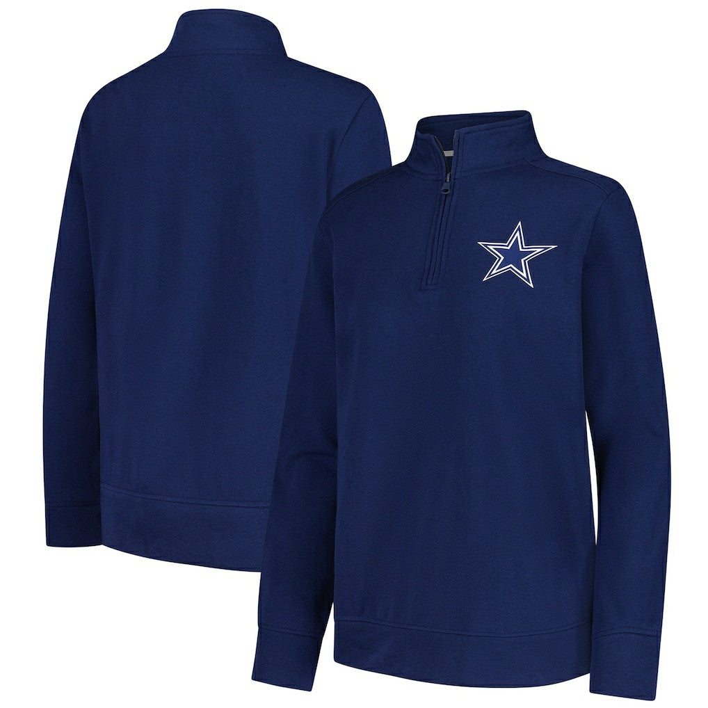 Dallas Cowboys Logo Athletic Women's Velocity Quarter-Zip Jacket Navy