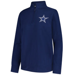 Dallas Cowboys Logo Athletic Women's Velocity Quarter-Zip Jacket Navy