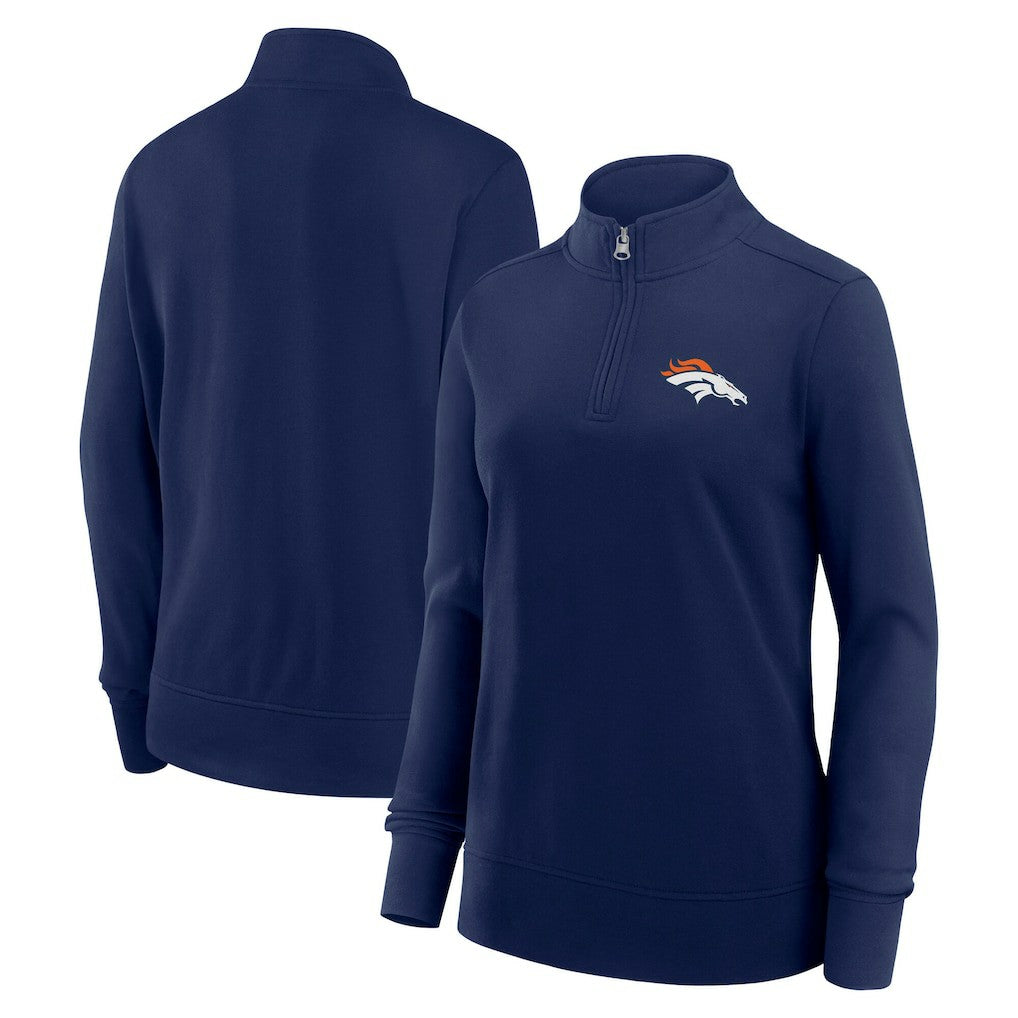 Denver Broncos Logo Athletic Women's Velocity Quarter-Zip Jacket Navy