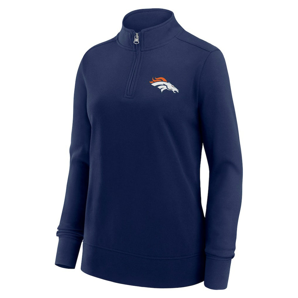 Denver Broncos Logo Athletic Women's Velocity Quarter-Zip Jacket Navy