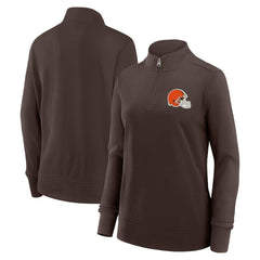 Cleveland Browns Logo Athletic Women's Velocity Quarter-Zip Jacket Brown