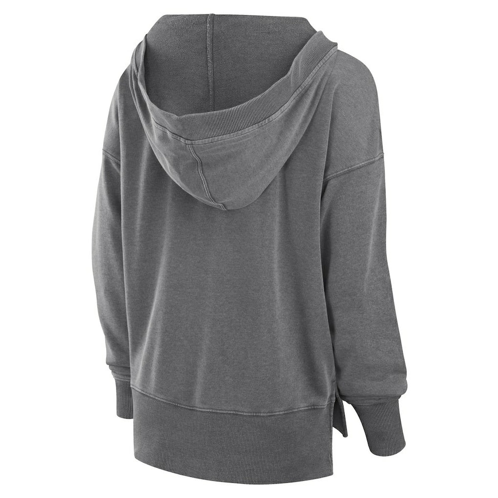 Fanatics Jacksonville Jaguars Women's Initiative Snow Wash French Terry V-Neck Pullover Hoodie Heather Charcoal
