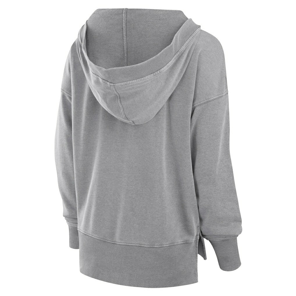 Fanatics Cleveland Browns Women's Initiative Snow Wash French Terry V-Neck Pullover Hoodie Heather Gray