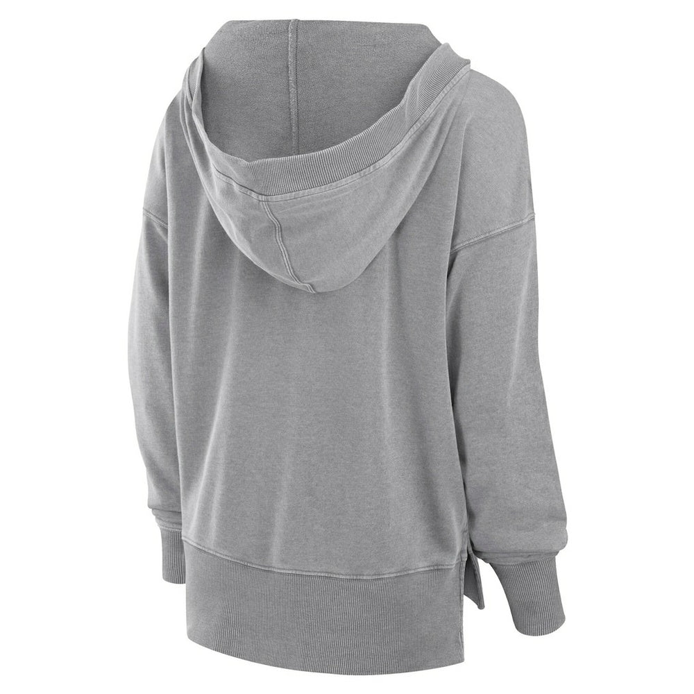 Fanatics Cleveland Browns Women's Initiative Snow Wash French Terry V-Neck Pullover Hoodie Heather Gray