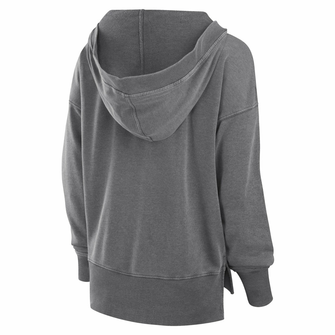 Fanatics New York Jets Women's Initiative Snow Wash French Terry V-Neck Pullover Hoodie Heather Charcoal