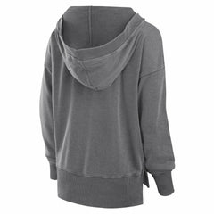 Fanatics New York Jets Women's Initiative Snow Wash French Terry V-Neck Pullover Hoodie Heather Charcoal