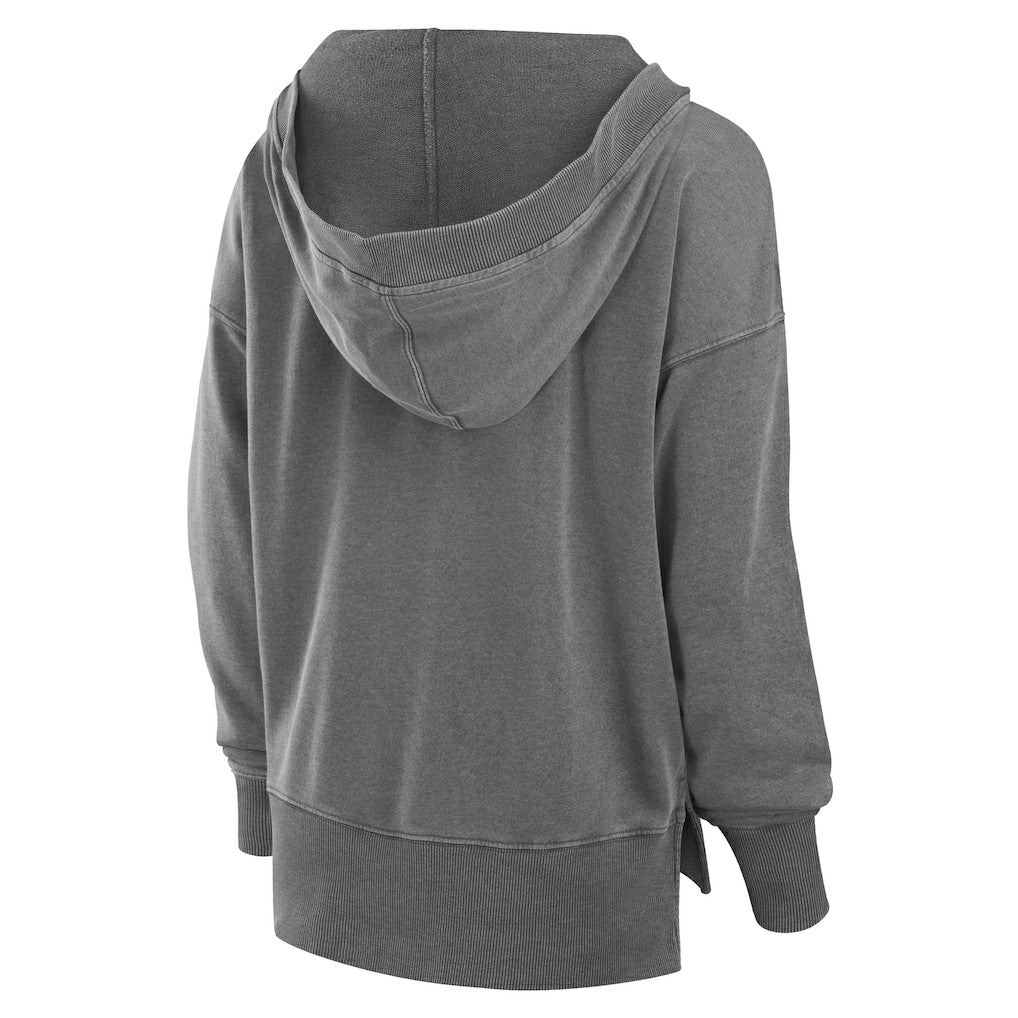 Fanatics New Orleans Saints Women's Initiative Snow Wash French Terry V-Neck Pullover Hoodie Heather Charcoal