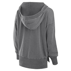 Fanatics Minnesota Vikings Women's Initiative Snow Wash French Terry V-Neck Pullover Hoodie Heather Charcoal