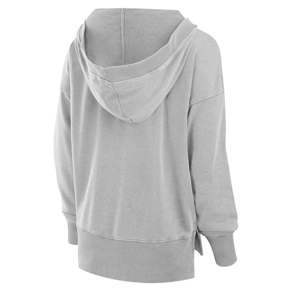 Fanatics Miami Dolphins Women's Initiative Snow Wash French Terry V-Neck Pullover Hoodie Heather Gray