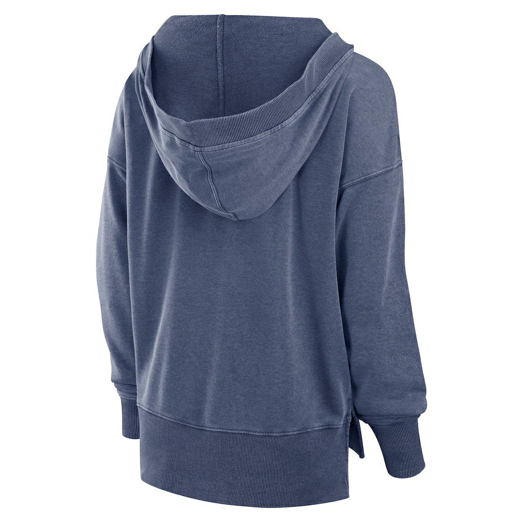 Fanatics Seattle Seahawks Women's Initiative Snow Wash French Terry V-Neck Pullover Hoodie Heather College Navy