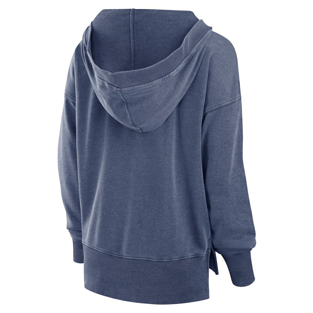 Fanatics Seattle Seahawks Women's Initiative Snow Wash French Terry V-Neck Pullover Hoodie Heather College Navy