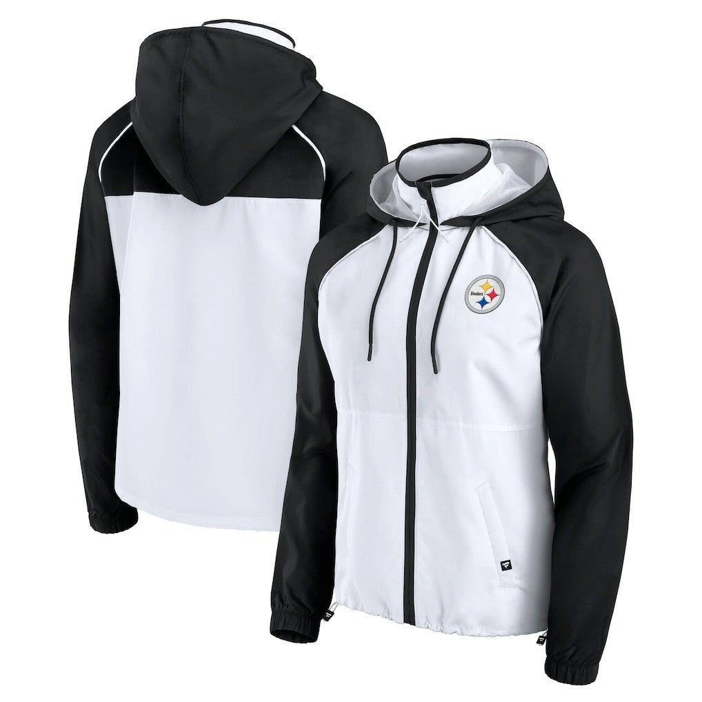 Fanatics Pittsburgh Steelers Women's Full-Zip Anorak Hoodie Jacket White