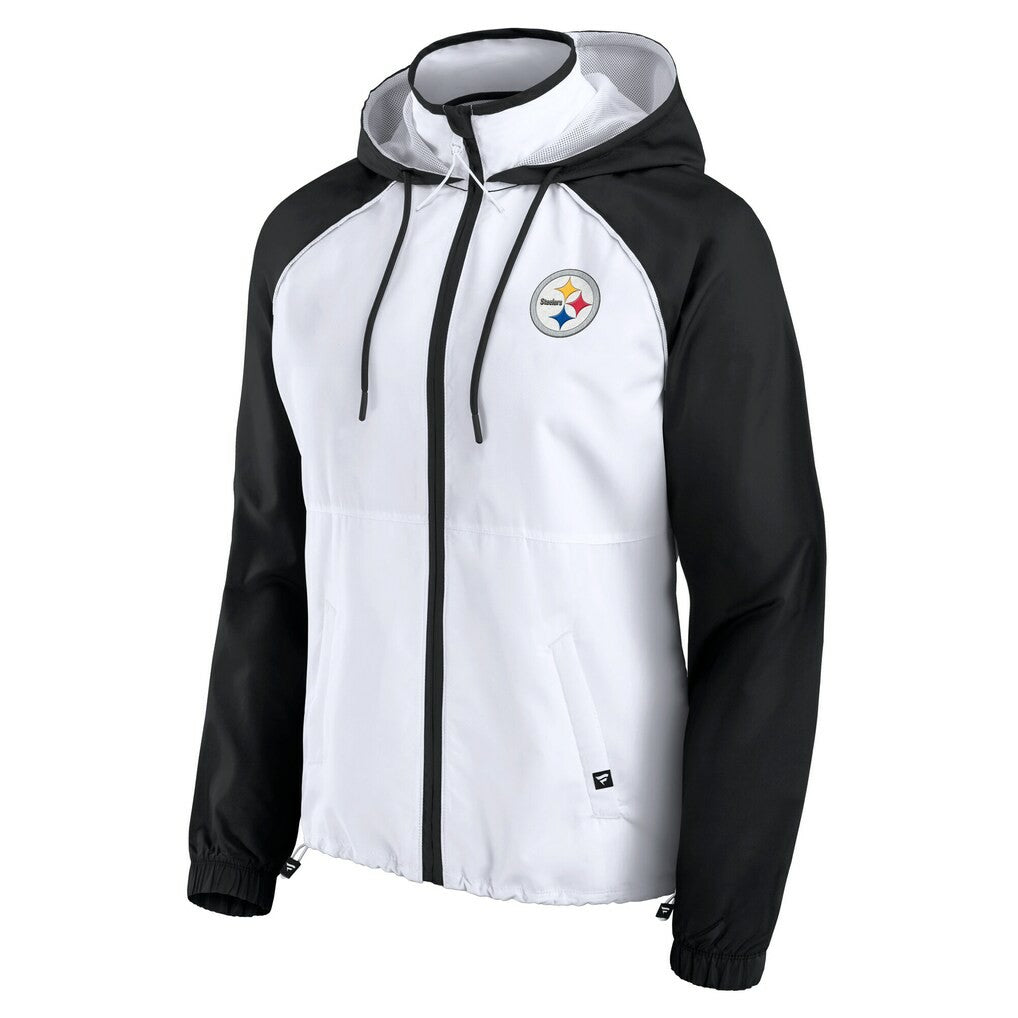 Fanatics Pittsburgh Steelers Women's Full-Zip Anorak Hoodie Jacket White